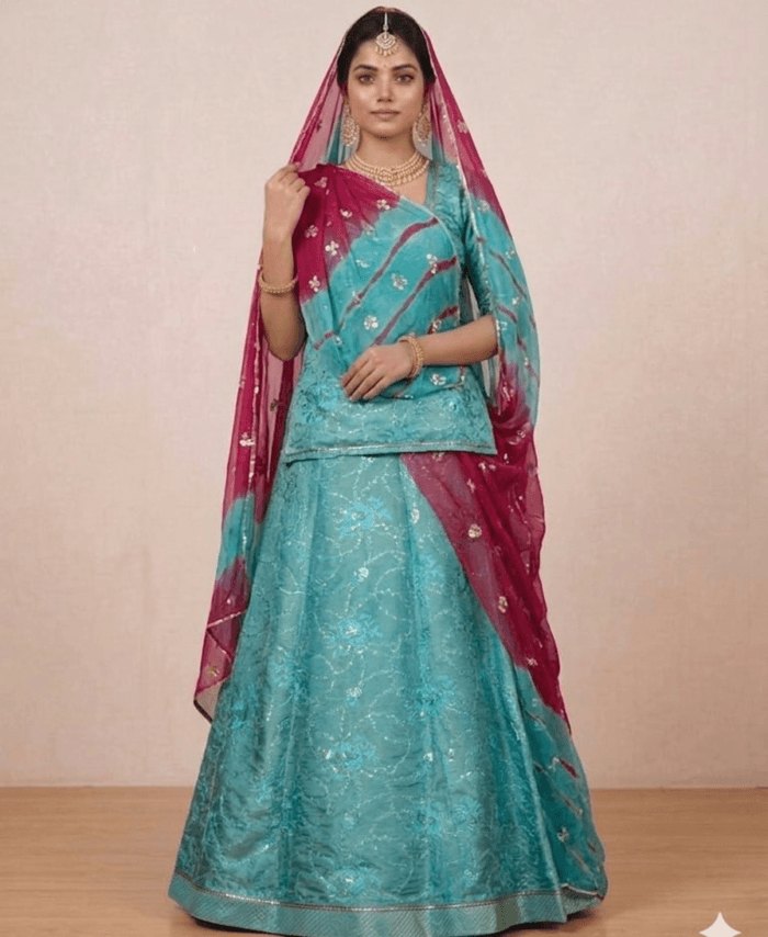 FARIC/-POSHAK IN TISSUE FABRIC WITH THAKURJI PYOR ODHNI