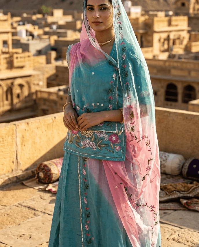 FABRIC/-PYOR UPADA FABRIC WITH THAKURJI PYOR ODHANI